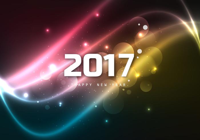 Brillante Colorido Feliz Año Nuevo 2017 vector