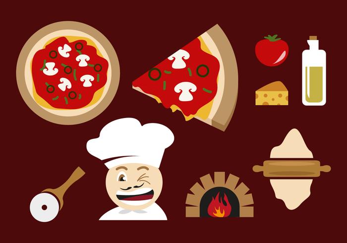 Pizza Oven Illustrations Vector