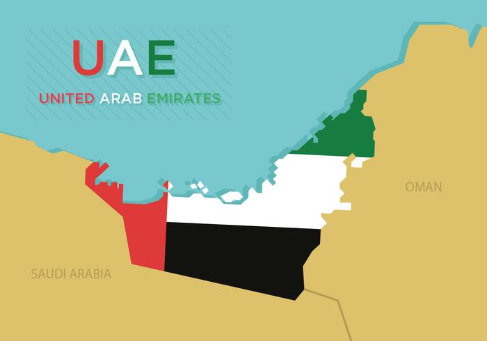 Vector de Mapa de Emiratos Árabes Unidos