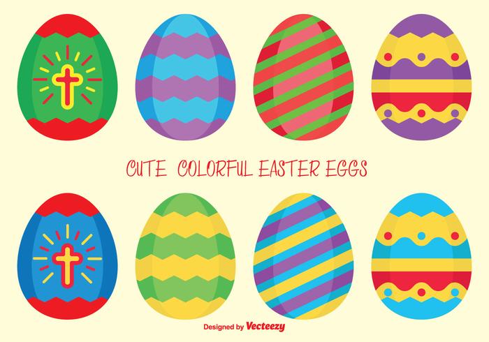 Colorful Vector Easter Eggs Colorful Vector Easter Eggs