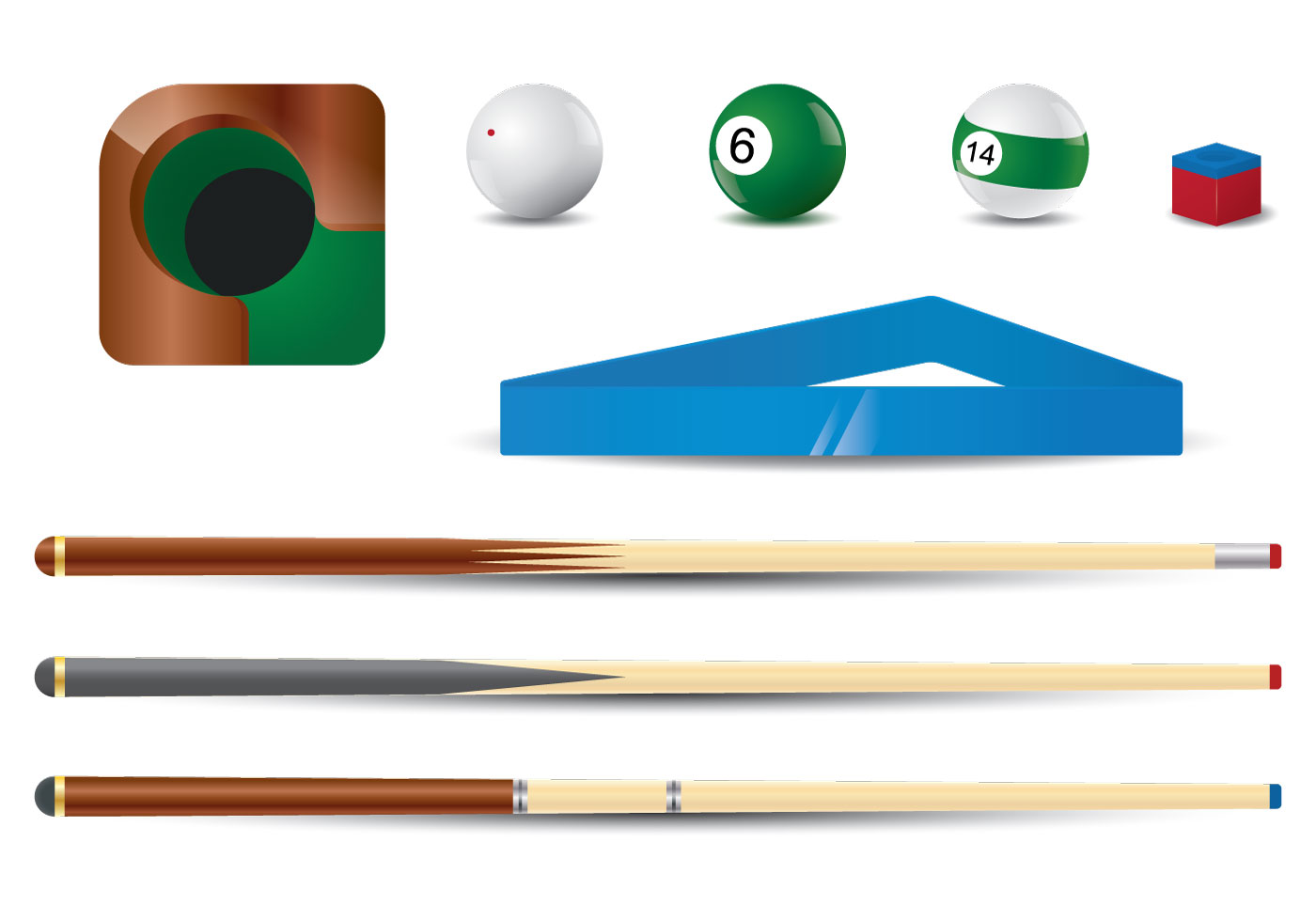 Pool Stick Vector Set - Download Free Vector Art, Stock Graphics & Images