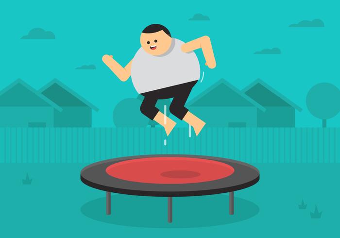 Guy Jumping On Trampoline vector