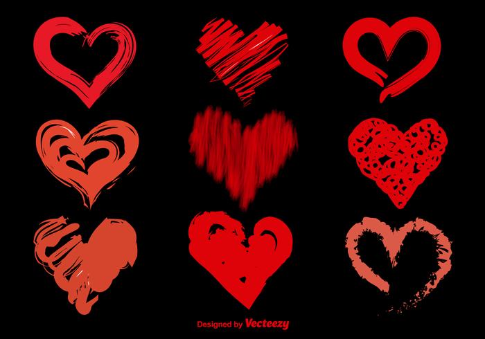 Hand Drawn Sketchy Vector Hearts