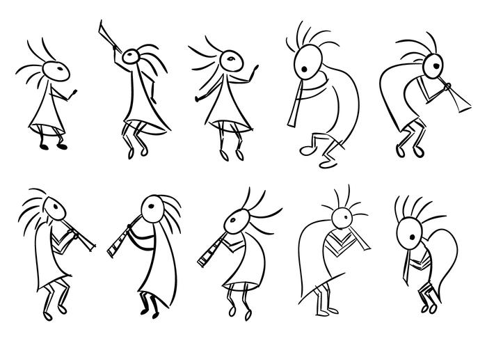 Kokopelli Fertility Deity Vector Collection