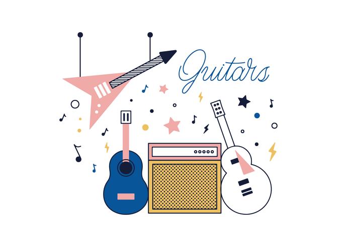 Guitarras vectoriales gratis vector