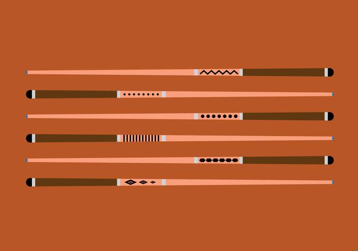 Pool Sticks Vector Set Pool Sticks Vector Set