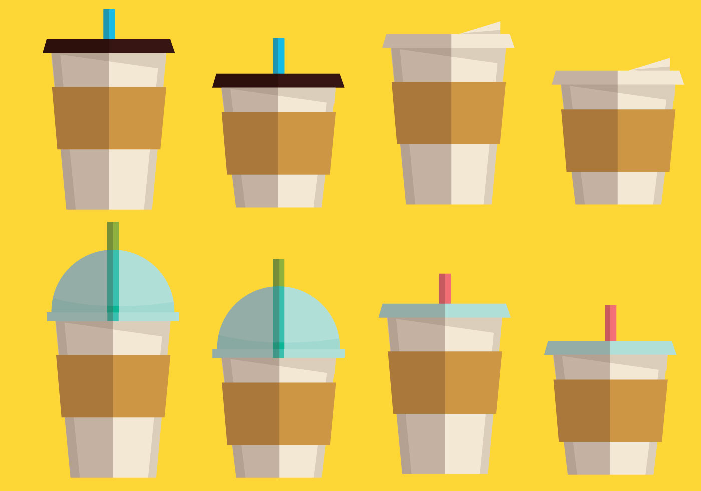 Coffee Sleeve and Coffee Drink set 106968 Vector Art at Vecteezy