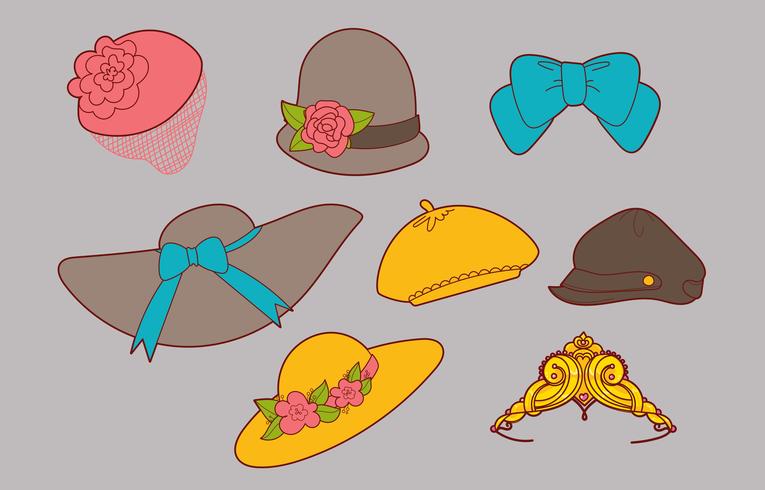 Ladies' Hats Vector Set