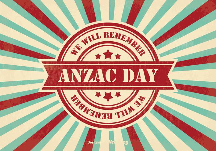 Retro Style Anzac Day Illustration vector