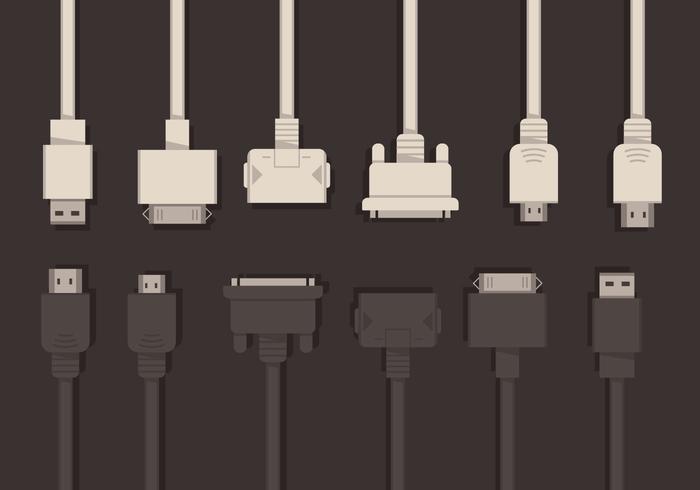 HDMI y USB Vector Set