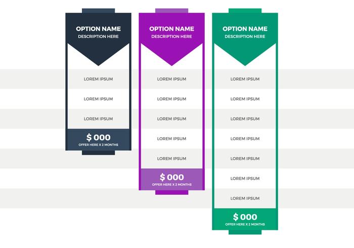 Free Pricing Table Vector