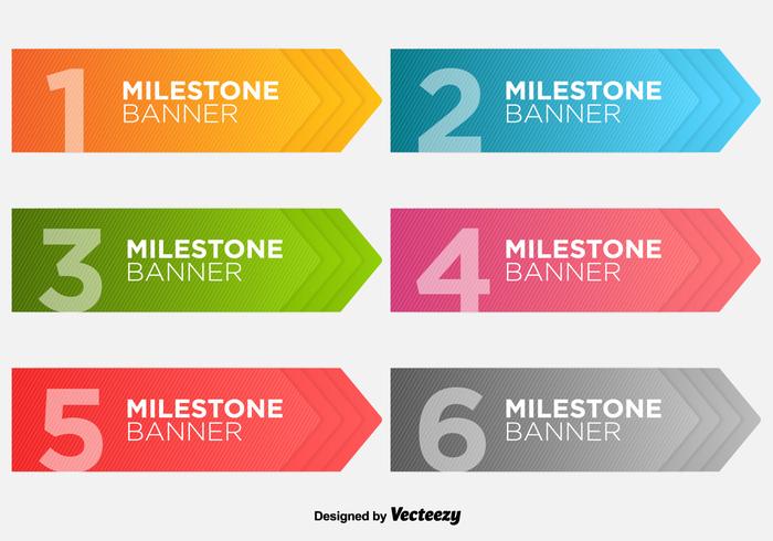 Milestone Banners Vector Template