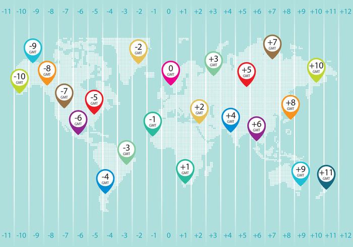 Time Zone Map Vector