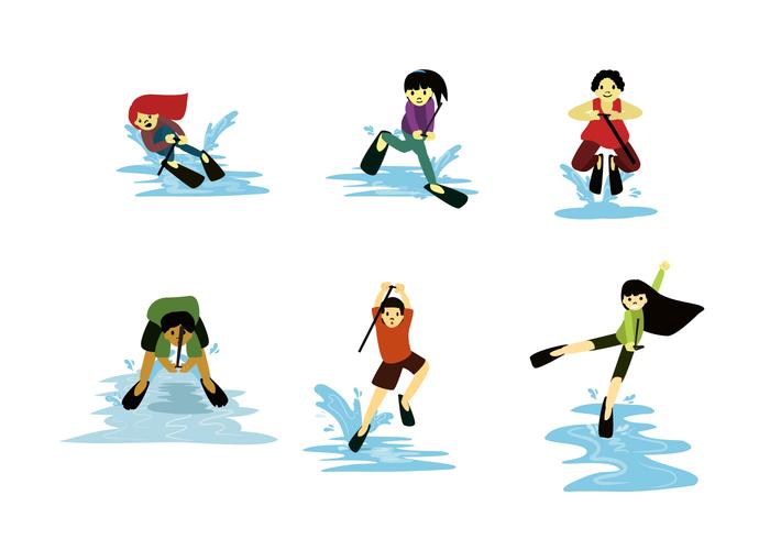 Fun Water Skiing Vectors