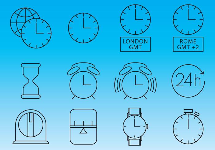 Clocks And Time Icon Vectors