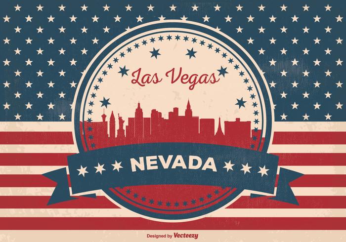 Retro Las Vegas Skyline Illustration vector