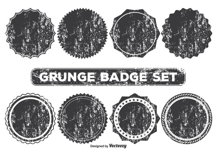 Formas de la insignia del estilo del Grunge vector