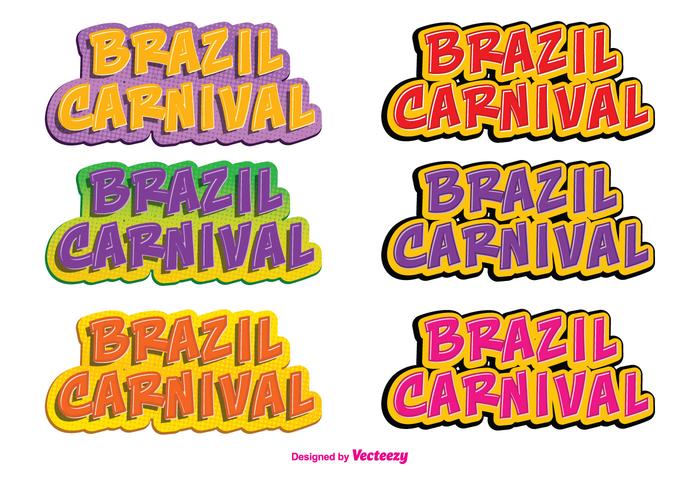 Brazil Carnival Vector Label Set Brazil Carnival Vector Label Set