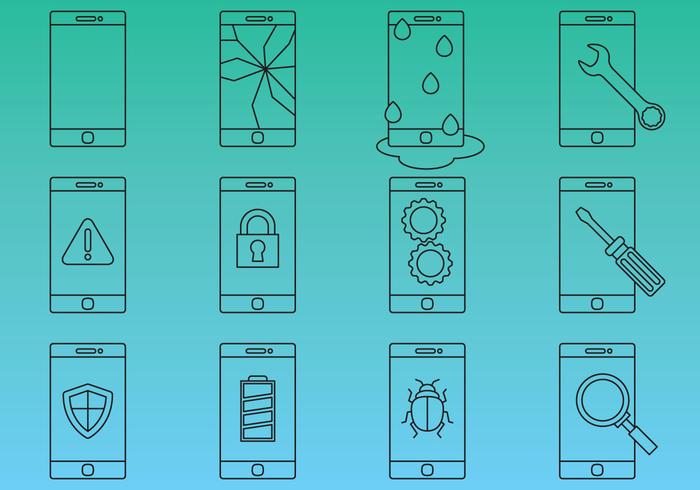 Reparación De Celulares Icono Vectores