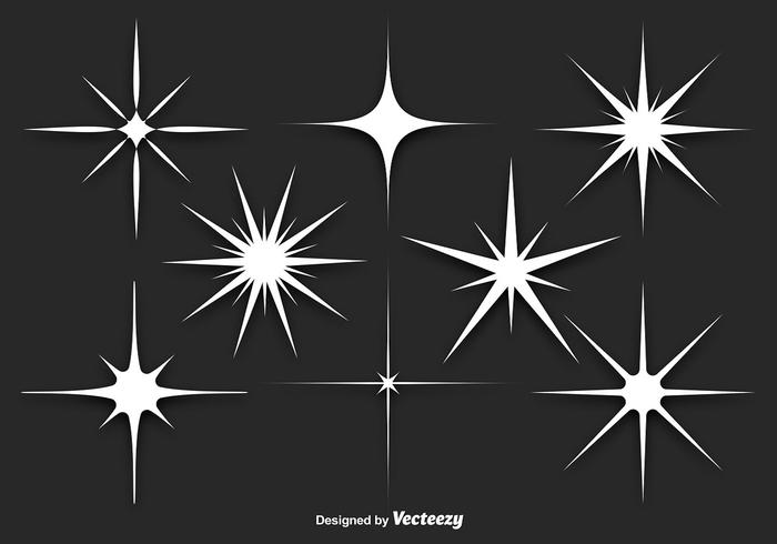 White Sparkles Vector Set