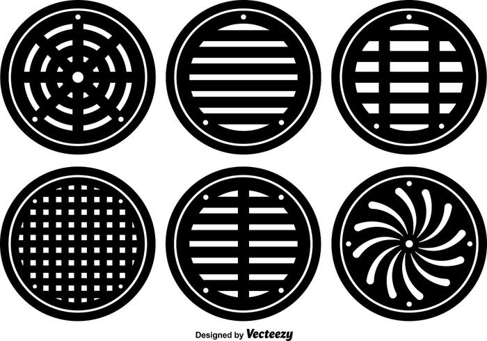 Flat Manhole Vector Covers