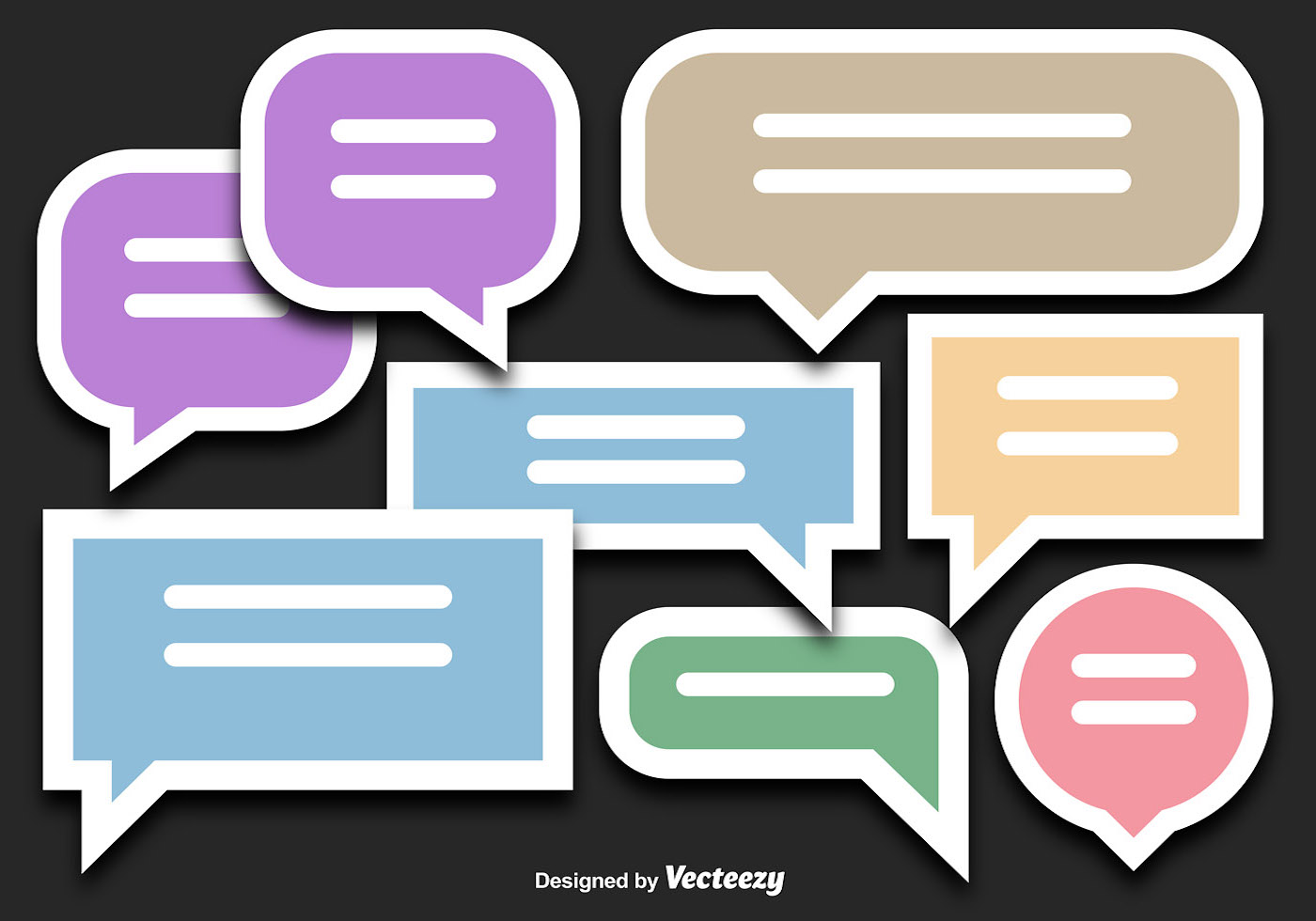 Colorful Speech Bubble Sticker Vectors - Download Free ...