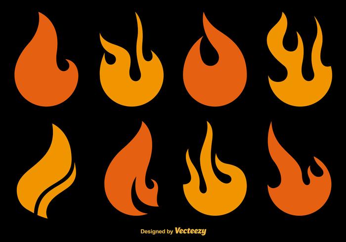 Flat iconos de vector de fuego