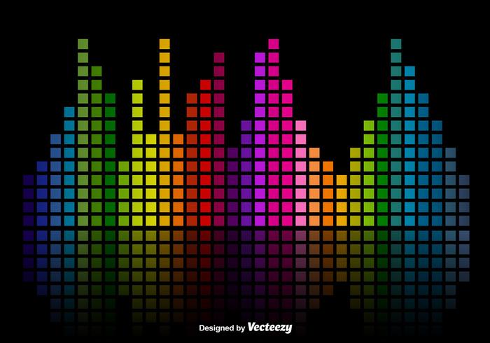 Colorful Music Sound Bars Equalizer Vector Background