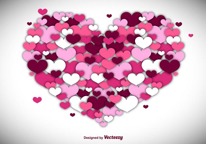 Vector Heart Background Made with Hearts