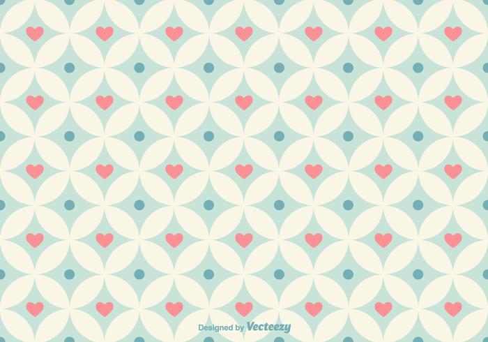 Geometrical Hearts Vector Pattern