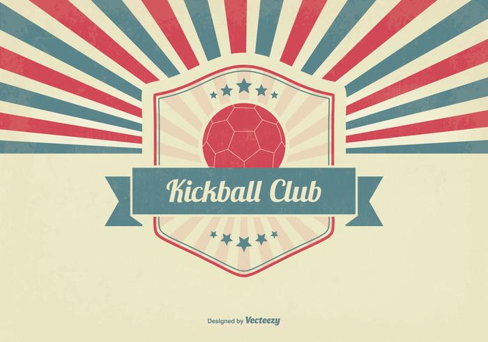 Ilustración retro del club del Kickball vector