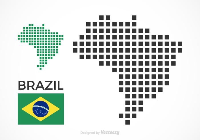 Mapa del pixel libre del vector de Brasil