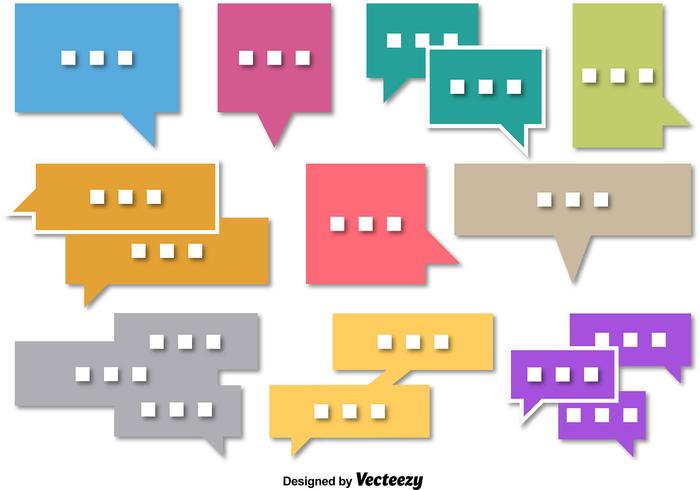 Set of Square Speech Bubble Vectors