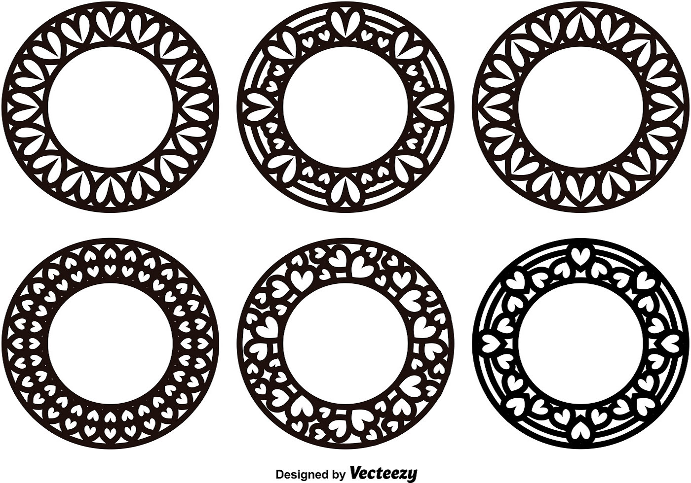 Download Round Frames with Hearts Vectors - Download Free Vector ...