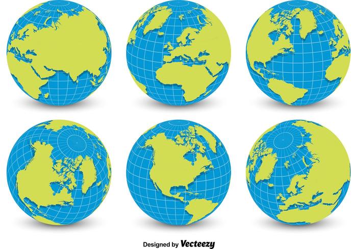 World Globe Grid Vectors