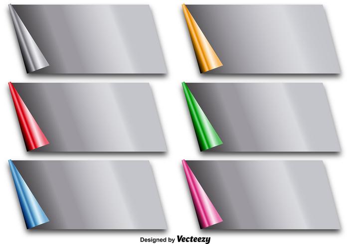 Vector Metallic Paper Corner Folds