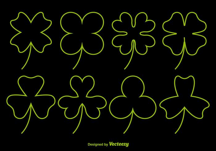 Neon Clover Vector Icons