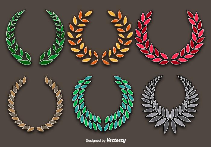Colorful Wreaths Vector Set