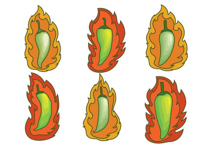 Green Hot Pepper Vectors Green Hot Pepper Vectors