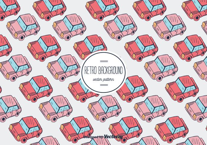 Retro Car Vector Pattern Background 