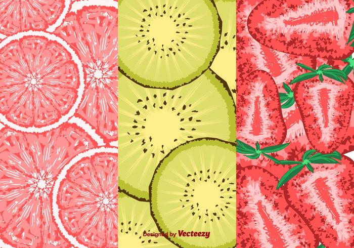 Slice Of Fruits Pattern Vector