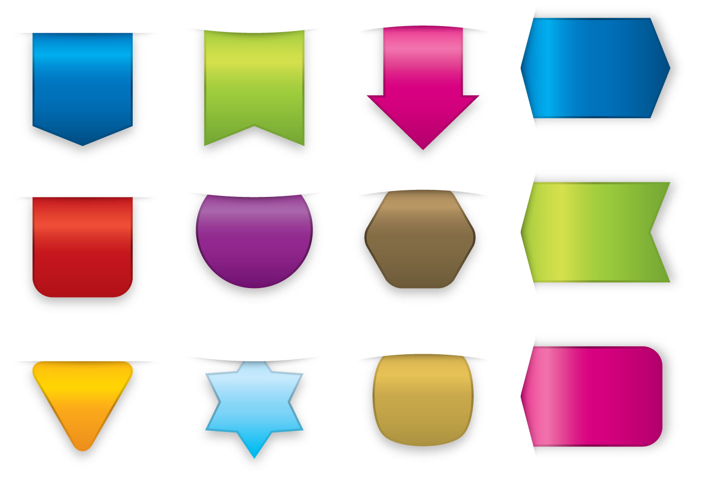 Colorful Stickers And Label Vectors - Download Free Vector Art, Stock