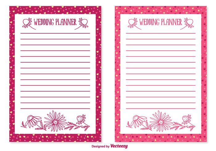 Cute Wedding Planner Set vector