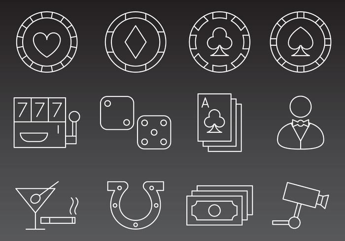 Casino Line Icon Vectors