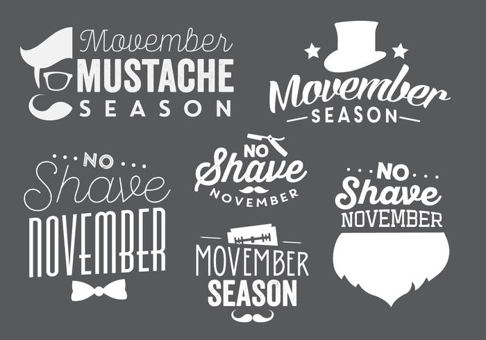 Typographic Movember Vectors Typographic Movember Vectors