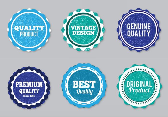 Free Vector Style Labels With Eroded Grunge 