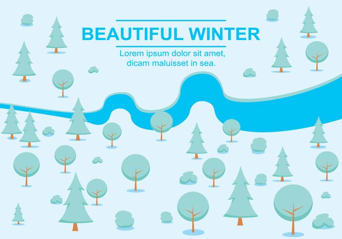 Paisaje de invierno de vector libre