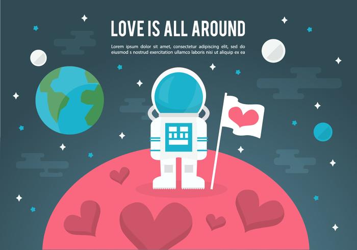 Space Love Vector Illustration