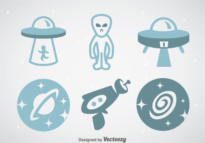 Space And Alien Icons Vector Sets