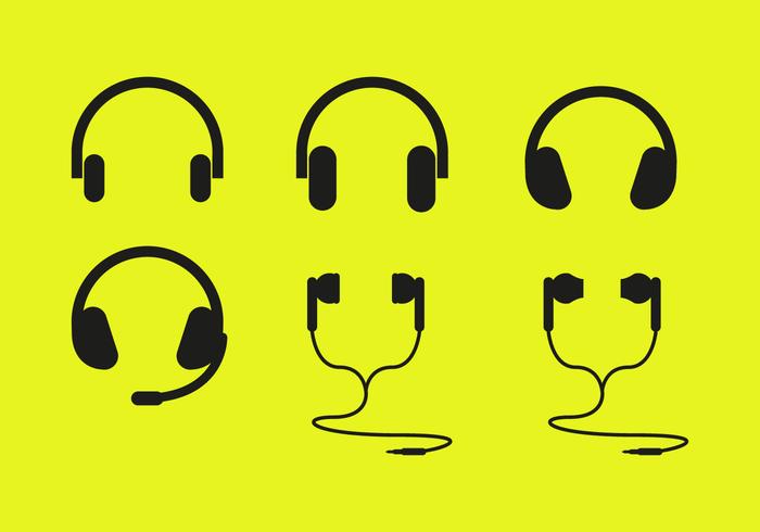 Ear Buds Headphones Icons Vector